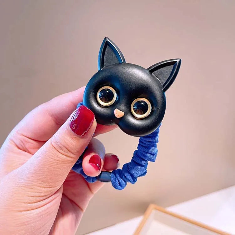 Faixa de Cabelo Infantil Elástica com Gato Fofo