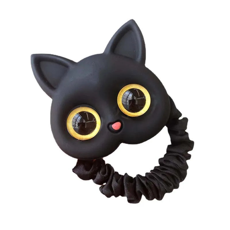 Faixa de Cabelo Infantil Elástica com Gato Fofo